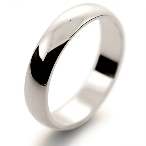 D Shape Light - 4mm White Gold Wedding Ring (DSSL W)